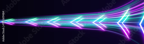 Vibrant rainbow speed trail with glowing light, smooth motion and luminous effect vector