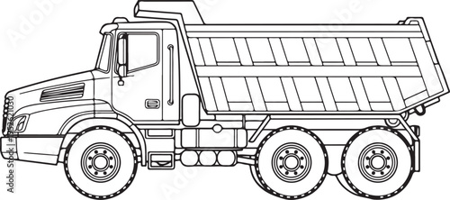 Vector dump truck illustration isolated on Transparent Background