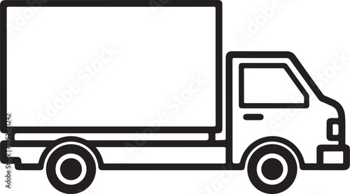 Vector delivery truck icon isolated on Transparent Background