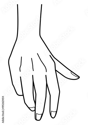 手の表現 モノクロ線画 アイコン