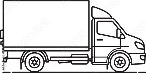 Vector delivery truck icon isolated on Transparent Background