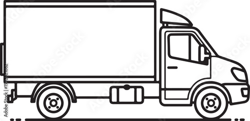 Vector delivery truck icon isolated on Transparent Background
