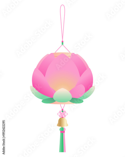 lotus lantern illustration of a temple
