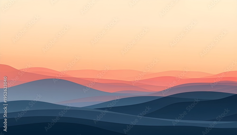 Obraz premium A serene mountain landscape at sunset with vibrant colors in the sky
