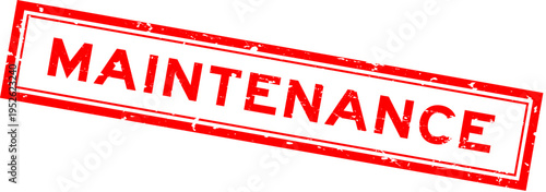 Grunge red maintenance required word square rubber seal stamp on white background