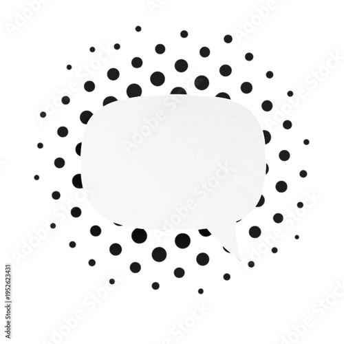 Paper cut Speech Bubble and Black Dots in back Vector 