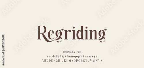 Lettering Minimalist Fashion. Elegant alphabet letters serif font and number. Typography fonts regular uppercase, lowercase.