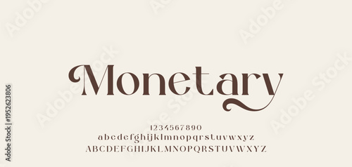 Lettering Minimalist Fashion. Elegant alphabet letters serif font and number. Typography fonts regular uppercase, lowercase.