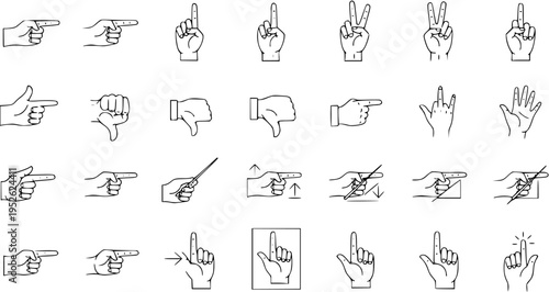 Line Art Hand Gestures: A Collection of Vector Symbols for Design