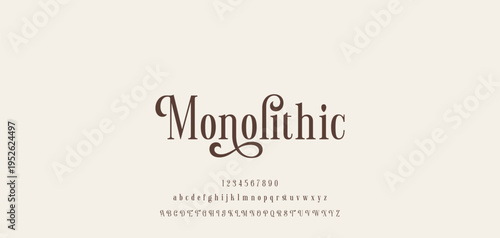 Lettering Minimalist Fashion. Elegant alphabet letters serif font and number. Typography fonts regular uppercase, lowercase.
