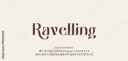 Lettering Minimalist Fashion. Elegant alphabet letters serif font and number. Typography fonts regular uppercase, lowercase.