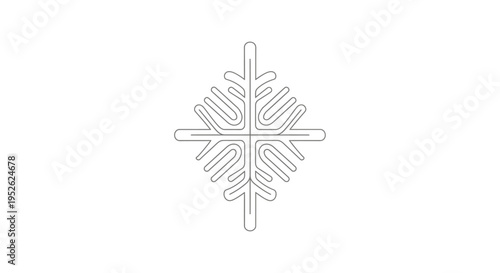 abstract geometric snowflake icon a clean symmetrical star design with modern lines ideal for winter graphic resources and tech concepts