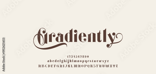 Lettering Minimalist Fashion. Elegant alphabet letters serif font and number. Typography fonts regular uppercase, lowercase.