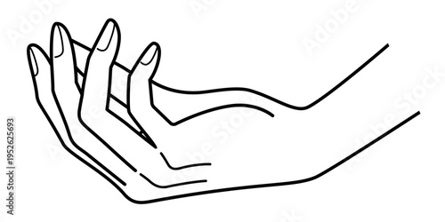 手の表現 モノクロ線画 アイコン