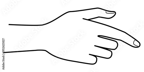 手の表現 指さす手 モノクロ線画 アイコン ベクターイラスト