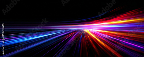 Принти на полотні Glowing neon abstract background with multiple colors and soft illumination, suitable for creative visuals