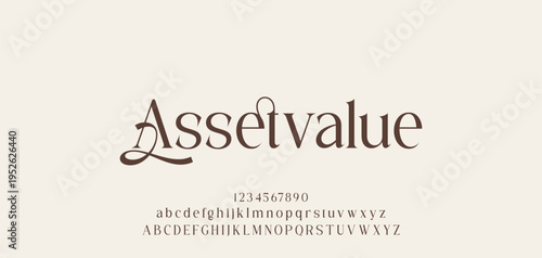 Lettering Minimalist Fashion. Elegant alphabet letters serif font and number. Typography fonts regular uppercase, lowercase.