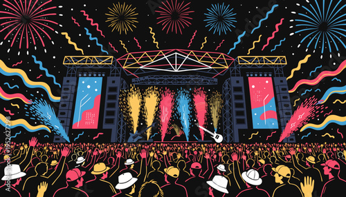 A colorful fireworks display illuminates the traditional architecture of a Chinese temple, creating a vibrant abstract pattern of holiday art and cultural ornaments over the city building