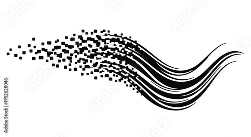 Data stream visualization depicts digital information flowing into a cloud network.