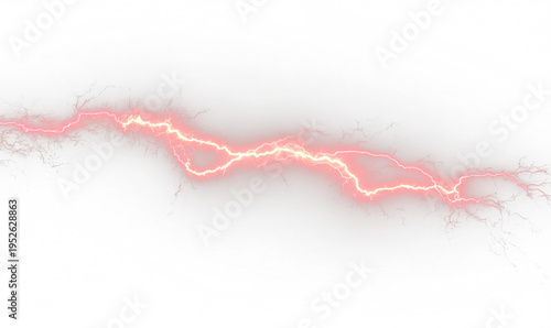 Obraz na płótnie Futuristic red lightning bolt with sharp illumination and smooth streaks, suitable for sci-fi banners
