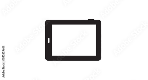 Black tablet computer device screen.