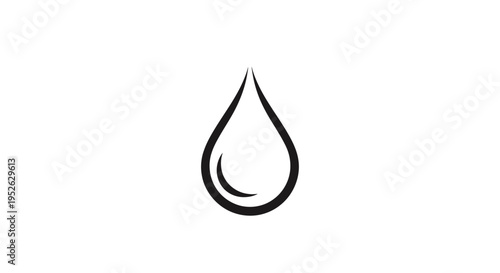 Black Teardrop Droplet Water Symbol.