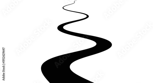 Black wavy line design element.