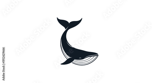 Black Whale Tail Icon Graphic Design.