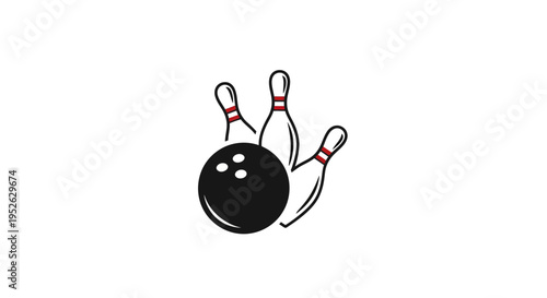 Bowling Ball and Three Pins.