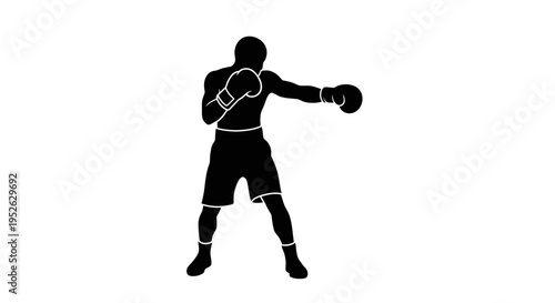Boxer in fighting stance motion.
