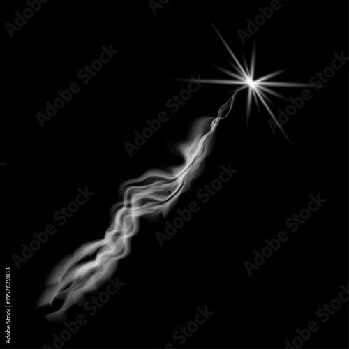 star, flash, smog, smoke, trail of smoke from a flash