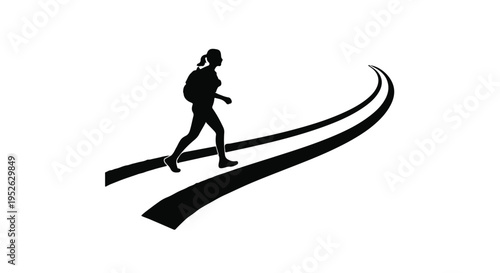 Hiker walking along a winding path represents the journey of personal growth.