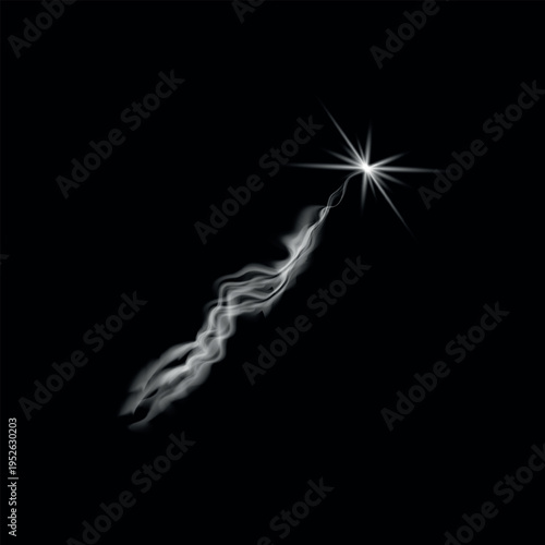 star, flash, smog, smoke, trail of smoke from a flash