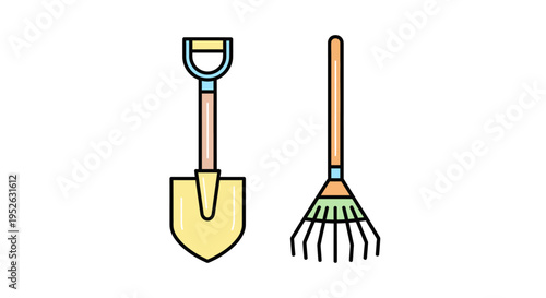 Garden tools for yard work.