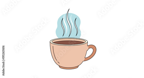 Hot Beverage Cup with Steam Rising.