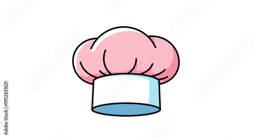 Pink Chef Hat Cartoon Illustration.