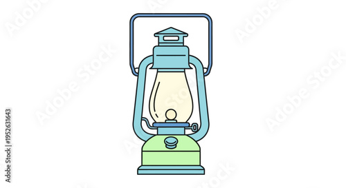 Vintage green metal lantern lamp.