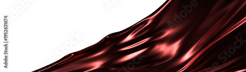 Abstract image of a flowing red silk fabric against a white background. Perfect for design projects, adds elegance and d