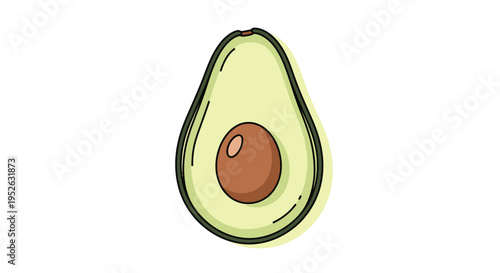 Avocado Fruit With Brown Pit Inside.