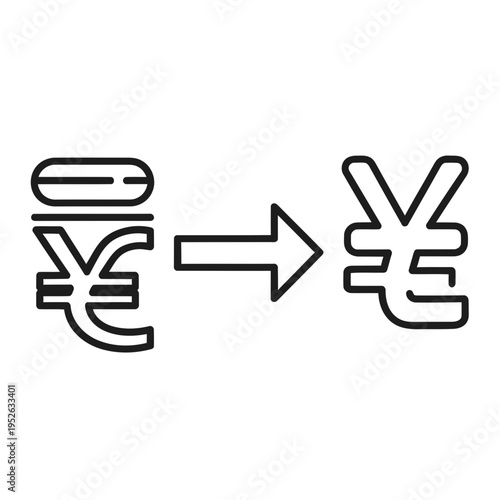 Yen Currency Exchange Icon Symbol, Money Transfer Concept