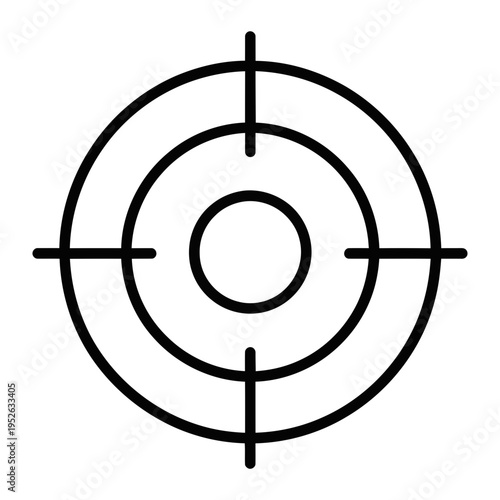 Minimalist target icon, abstract symbol for accuracy and focus