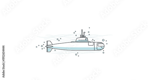 Detailed illustration of a submarine.