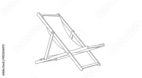 Vector illustration of a folding beach chair