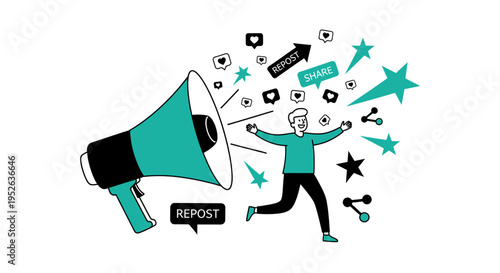 flat vector Social Media Marketing isolated on White Background vector background, vector illustration