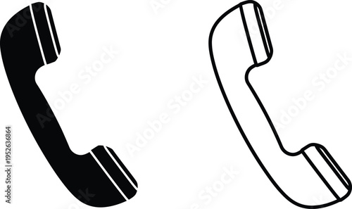 Telephone Receiver Icon Set Vector