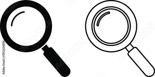 Magnifying Glass Search Icons Set Vector