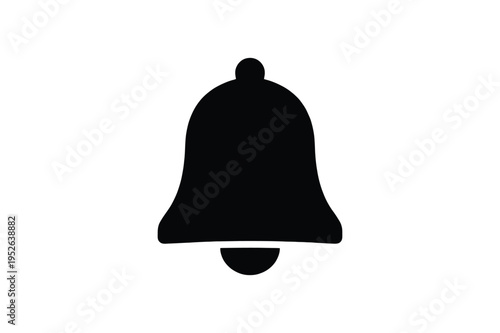 Notification Bell Icon Silhouette – Alert Reminder Vector Symbol