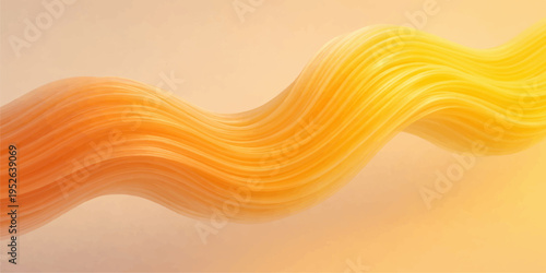 Abstract orange wave background featuring golden curves and flowing yellow lines in a creative vector illustration design for a light motion texture wallpaper