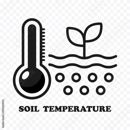Soil temperature in climatic conditions for plant growth in agriculture and the environment.