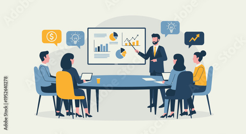 Minimal Flat Vector of Business Growth Workshop Session Illustration